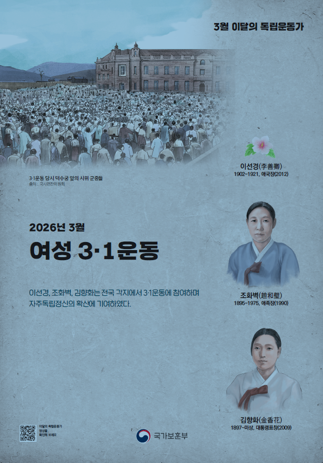 여성 3·1운동 (이선경, 조화벽, 김향화 선생)